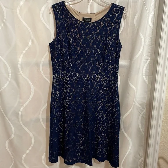 Enfocus Studio Dresses | Enfocus Studio Navy Lace Dress, Size 14 | Color: Blue/Tan | Size: 14 | Pm-81964835's Closet Enfocus Studio Dresses | Enfocus Studio Navy Lace Dress, Size 14 | Color: Blue/Tan | Size: 14 | Pm-81964835's Closet